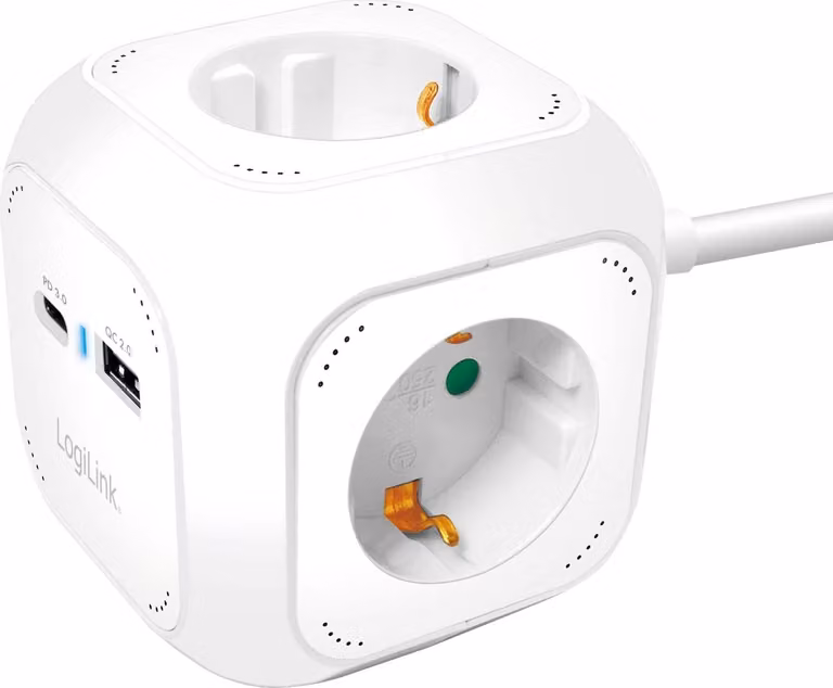 Logilink LPS283U Logilink 4-fach Ladewürfel, 4xSteckdose, 1x USB-C PD 20W