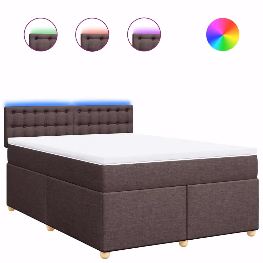 Letto Ibrido con Giroletto a Molle e Materasso vidaXL in Marrone e Bianco L/P/H: 140 x 190 cm – 2