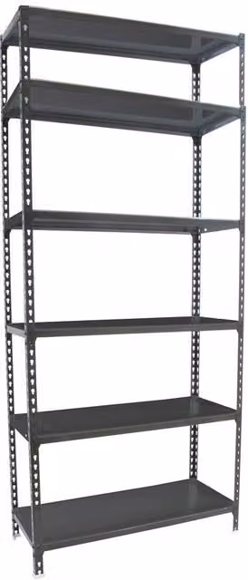 Scaffale in metallo Simon Rack colore antracite con 6 ripiani H: 250 cm, L: 80 cm, P: 50 cm