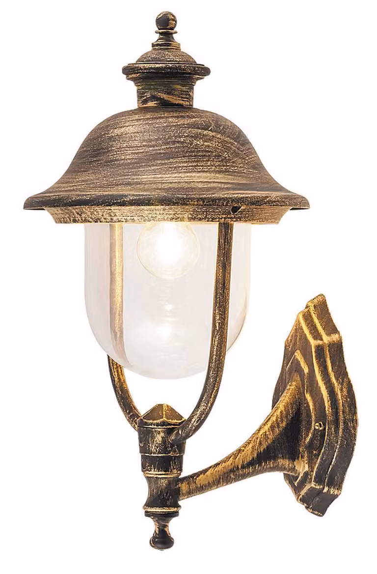 Rabalux 8697 Lampada da parete per esterni New York, E27, oro, classica, IP44, 49,2 cm