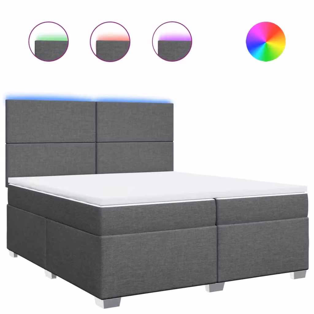 Letto Ibrido con Materasso a Molle Insacchettate vidaXL, Grigio e Bianco, L/P: 200 x 200 cm – 2