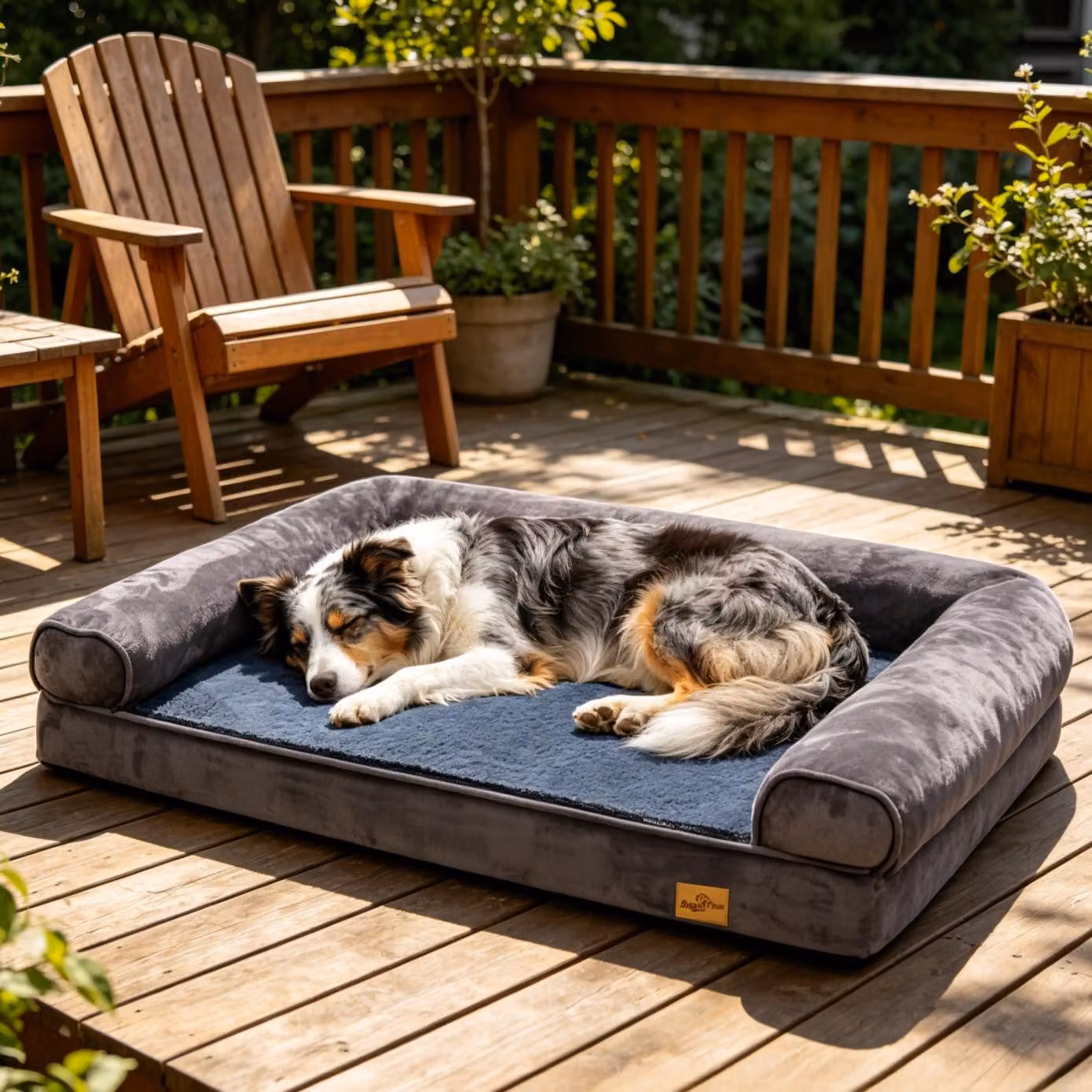 WISFOR letto ortopedico per cani divano per cani divano per cani cuscino per cani di grandi dimensioni posto letto, impermeabile lavabile copertura rimovibile L: 100x75x19cm