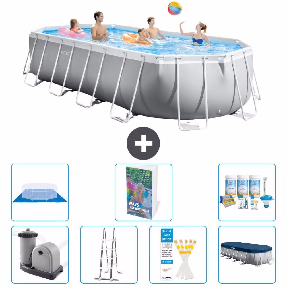 Piscina fuori terra ovale "Prism Frame" - 610x305x122 cm - 6 pezzi - Modello S599