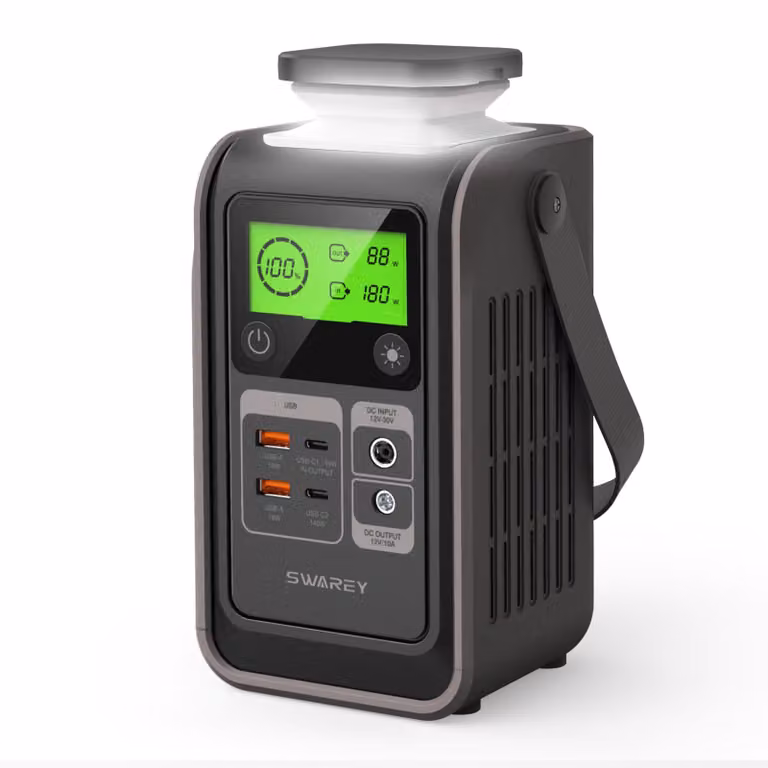 SWAREY S200 DC Power Bank Power Station 192Wh Generatore solare 140W Stazione di alimentazione LiFePO4 Batteria alimentazione Generatore corrente