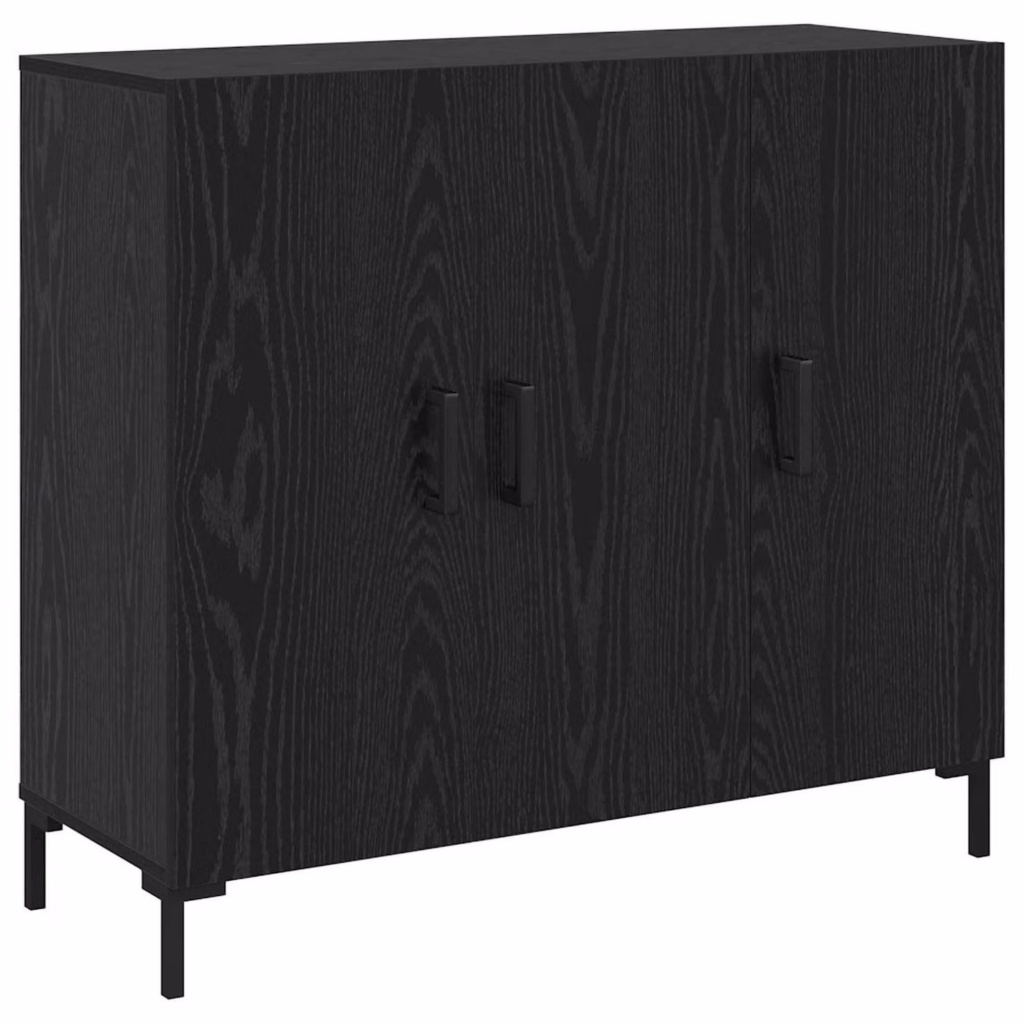 Credenza Rovere Nero 90 x 34 x 80 cm Legno multistrato