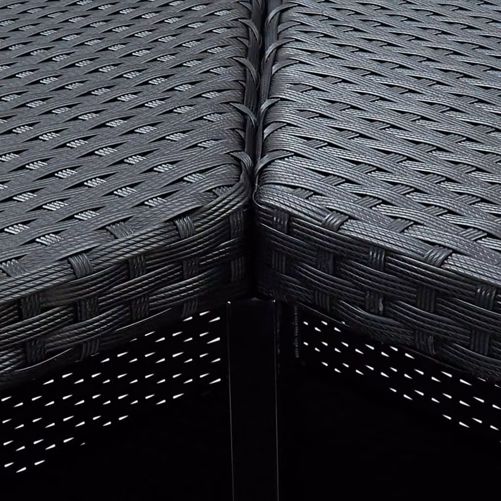 set bar da giardino 8 pezzi con cuscini in poly rattan nero