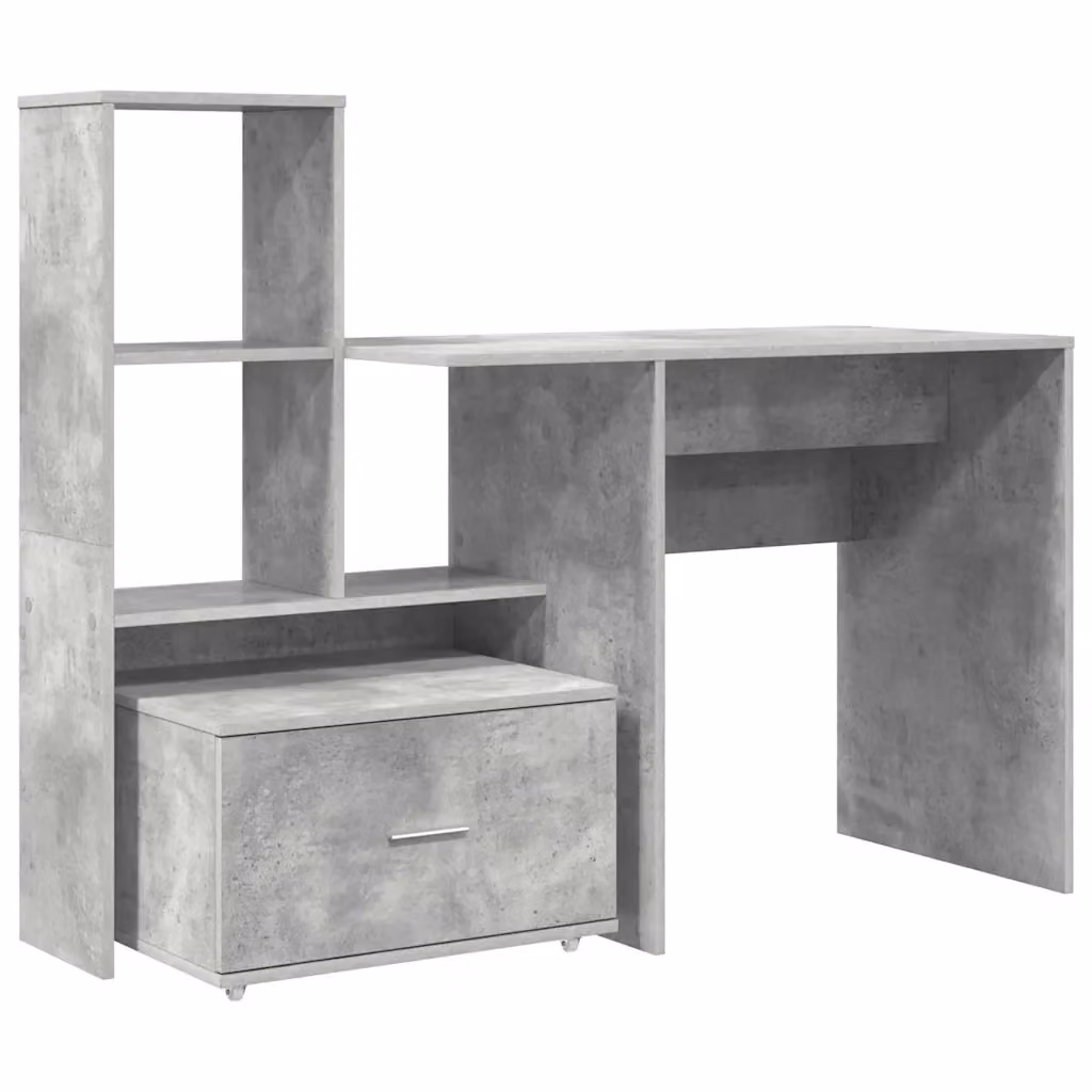 Scrivania moderna vidaXL in legno MDF grigia per ufficio e casa L: 131,5 cm, P: 75 cm, H: 50 cm – 2
