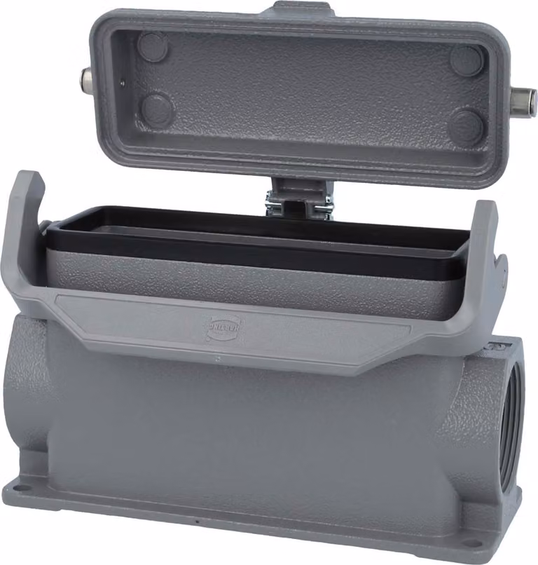 HARTING Han 24B Base alta, 2xM25 uscita cavo laterale, con 1 staffa longitudinale con cappuccio protettivo in metallo - 1 pezzo