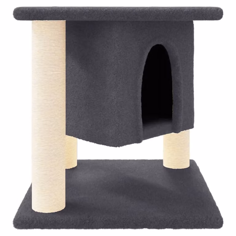 Graffiatoio con tiragraffi in sisal Grigio scuro 37 cm