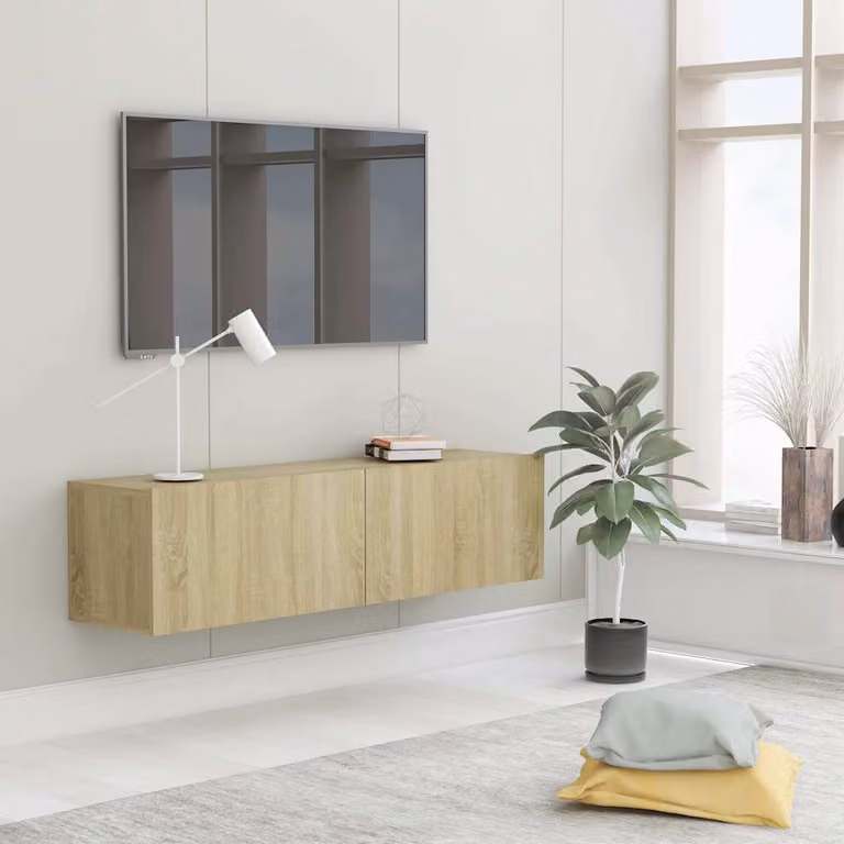 Mobile Porta TV Moderno vidaXL in Legno Rovere Sonoma Marrone L: 120 cm, P: 30 cm, H: 30 cm