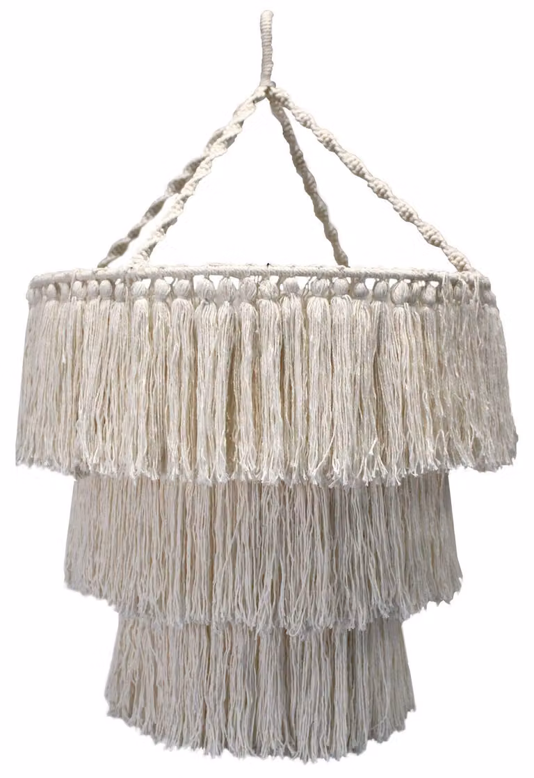 Candeliere in macramè, dal design delicato - Colore naturale
