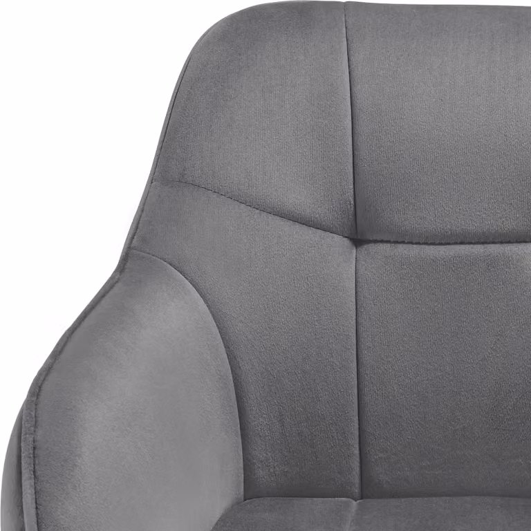 Set di 4 sedie Marilyn tectake in velluto trapuntato, colore grigio e nero, stile moderno per cucina e sala da pranzo