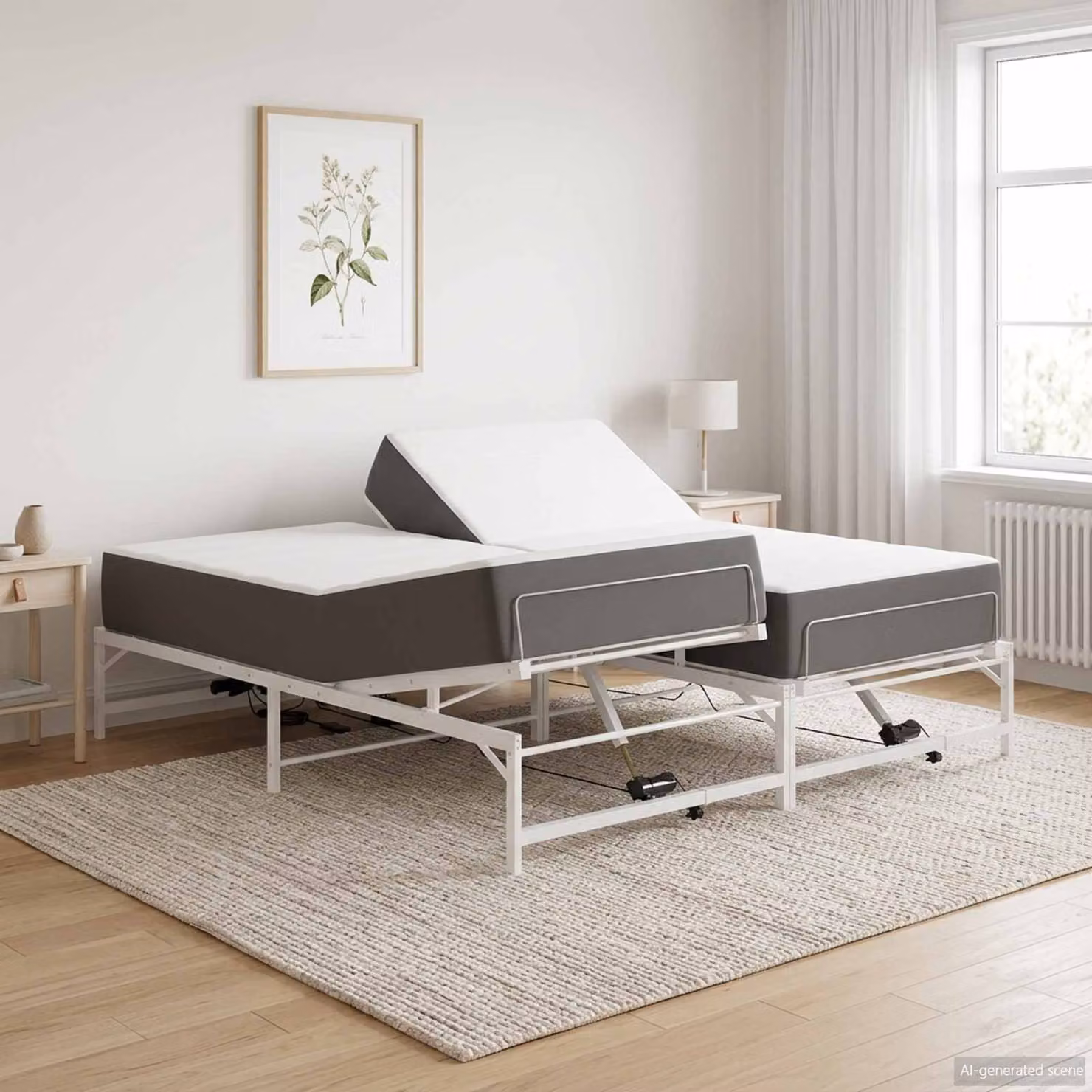 vidaXL Telaio Letto Elettrico Regolabile in Metallo Bianco L: 180 cm, P: 200 cm