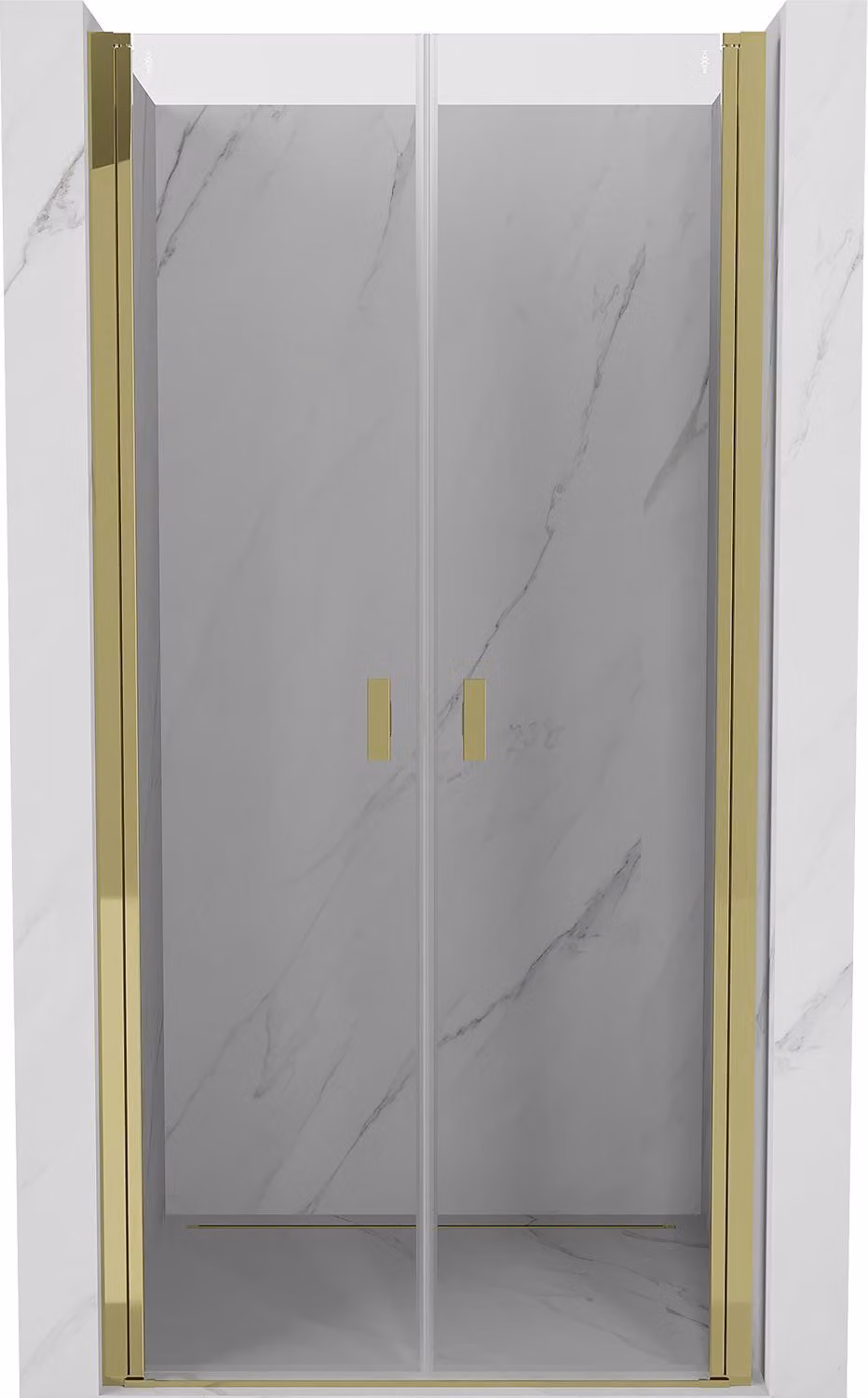 Mexen Mist porta doccia a battente 95 cm, trasparente, dorata - 8A7-095-000-50-00