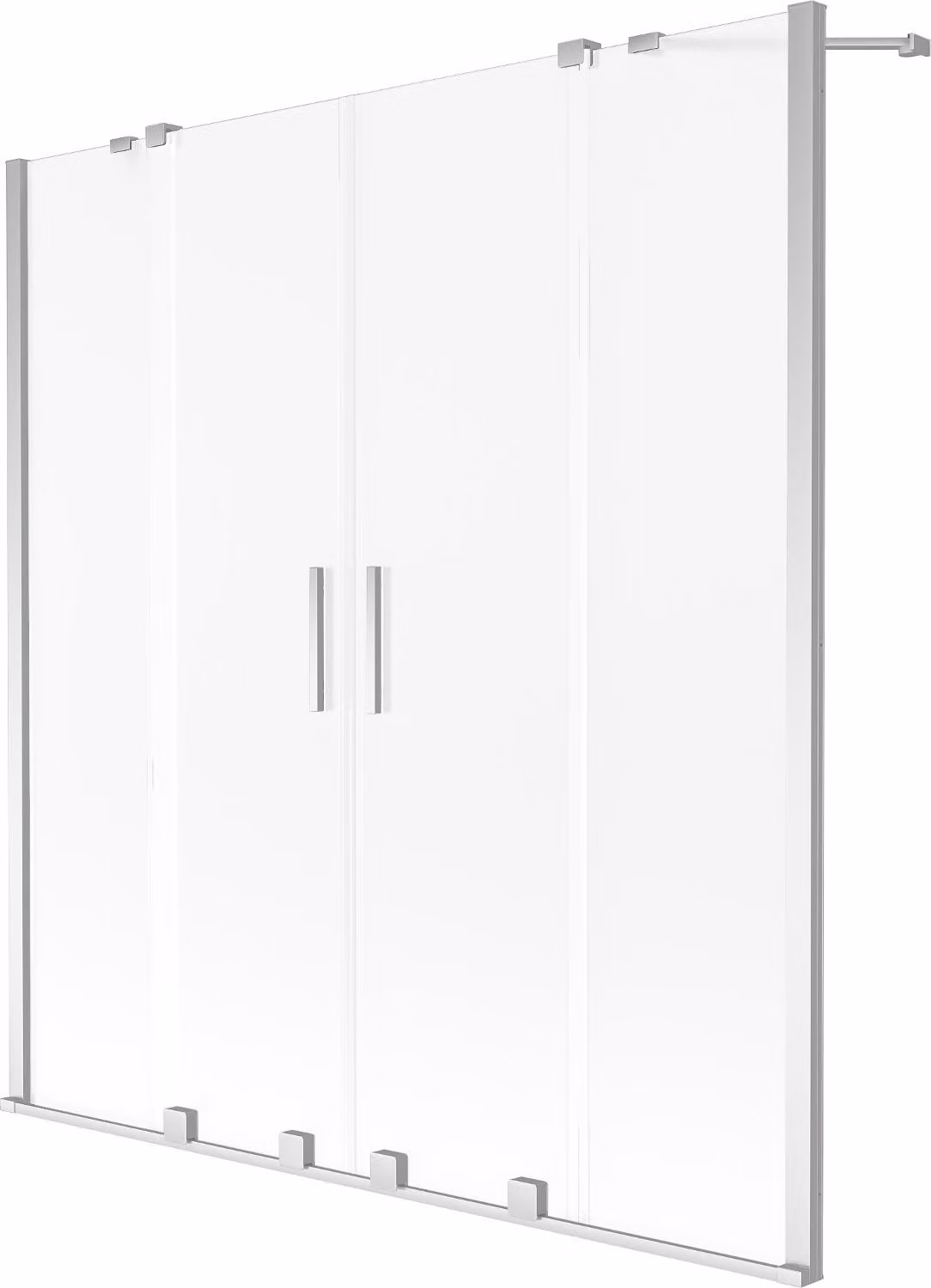Mexen Velar Duo paratia per vasca da bagno scorrevole a 2 ante 160 x 150 cm, brina, cromo - 896-160-000-32-01