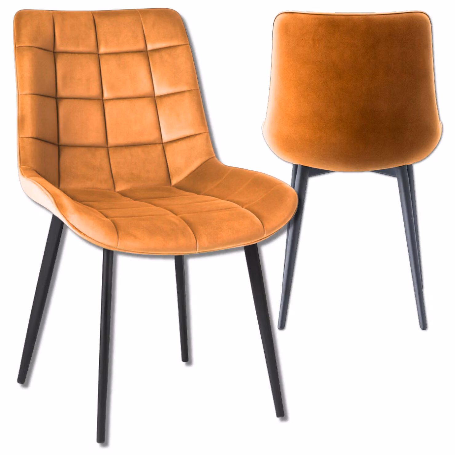 Sedia da pranzo Omna | Veluform Lux - Bustino - Imbottito - Design elegante - Gambe in metallo