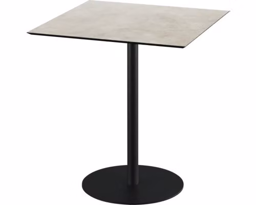Urban - Tavolo da terrazzo, struttura nera + piano in HPL color pietra di luna, 70x70 cm, 1 pezzo