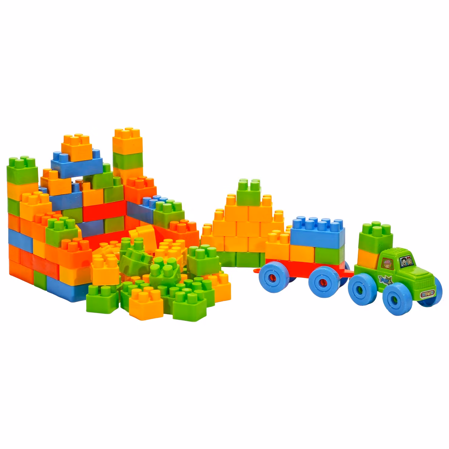 TU GIOCHI Set di Costruzioni con Mattoncini Grandi Multicolore, 112 Pezzi in Plastica