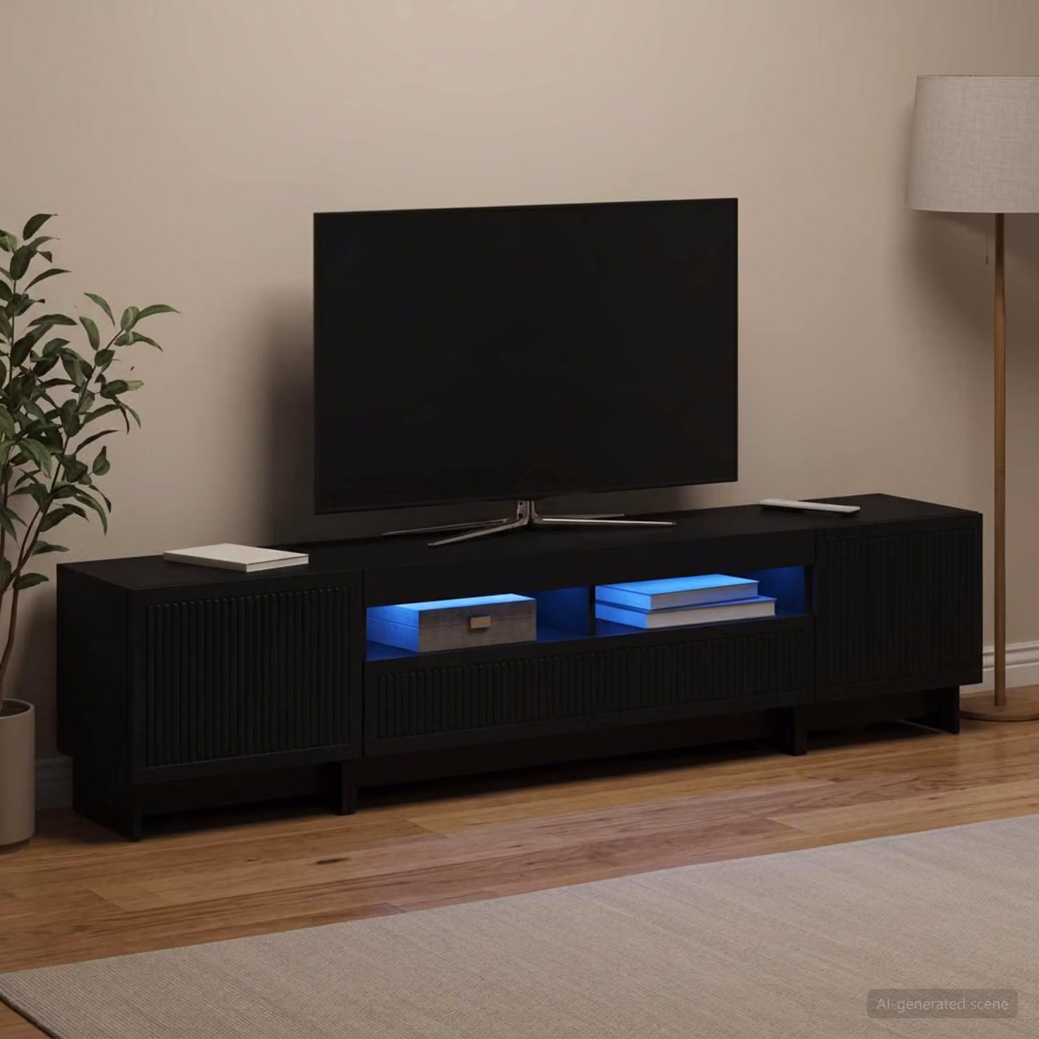 Mobile TV Stand vidaXL Moderno in MDF Nero per il tuo Living Room