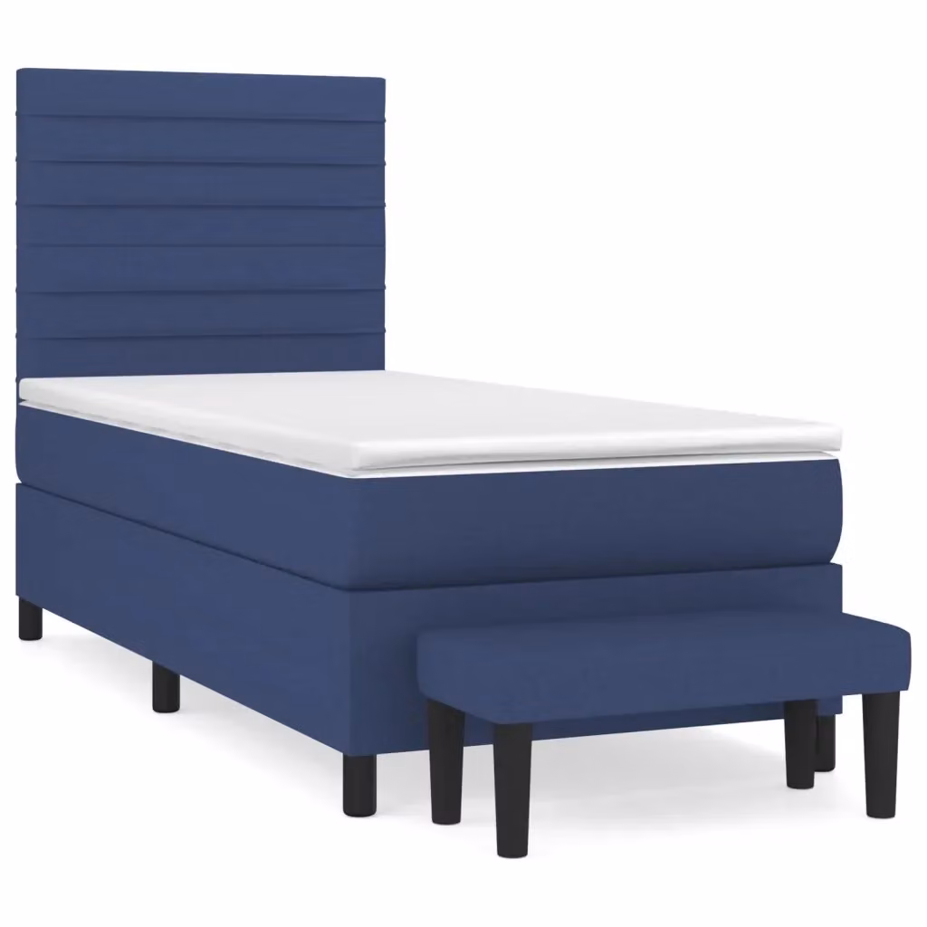 Letto Ibrido con Giroletto a Molle e Materasso vidaXL, Blu e Bianco, L/P/H: 193 x 90 x 128 cm – 2