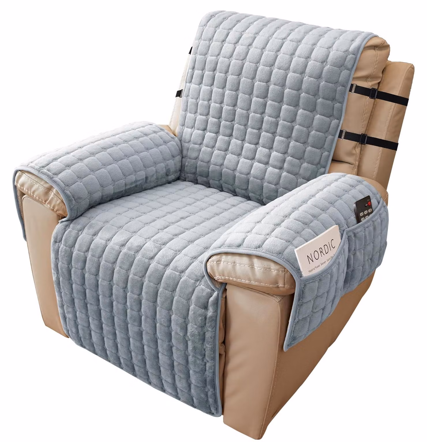 Solidchoice - Copridivano antiscivolo per poltrone relax, con spazio contenitivo
