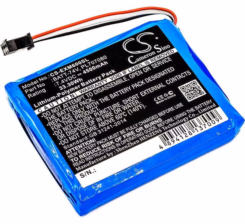 TECHTEK Batteria compatibile con [Extech] MS6000, MS6000 Oscilloscopes, Ms6060, Ms6100, Ms6200 sostituisce BATT-74V, per PL707080