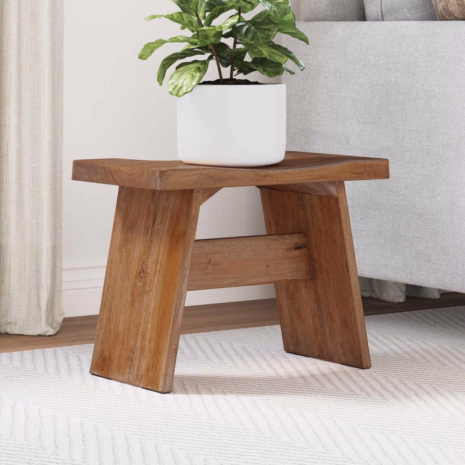 vidaXL Pouf Naturale 40 x 25 x 31 cm Legno di Mogano