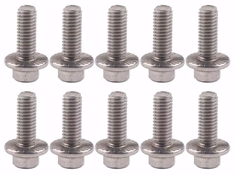 10 pezzi M6 in acciaio inox SS304 viti flangiate esagonali rondella cappuccio viti di fissaggio elemento di fissaggio
