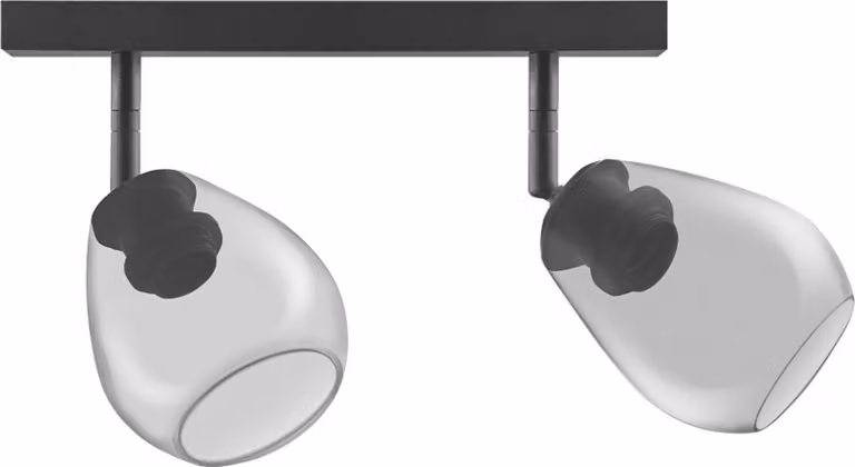 LEDVANCE Vintage Edition 1906, Applique con base E27, Vetro grigio fumo, 2 spot, Senza lampadina, Spot a cono