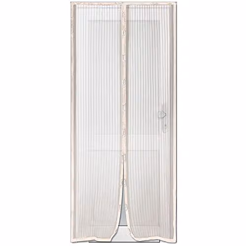 Tenda per porta zanzariera con calamite ecru