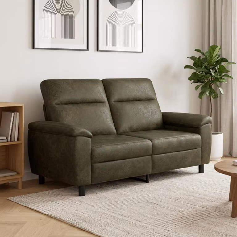 Divano moderno vidaXL in ecopelle verde con struttura in metallo e coperture rimovibili L: 178 cm, P: 90 cm, H: 95 cm