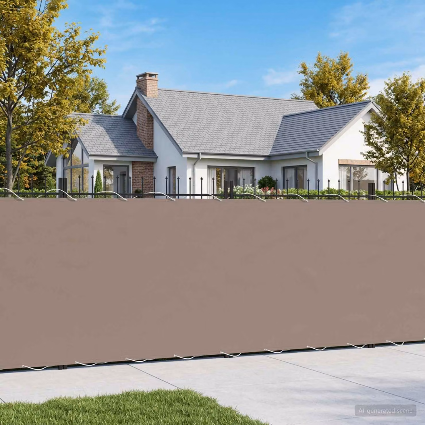 Schermo di privacy per balcone vidaXL in poliestere semi-trasparente, H: 120 cm x L: 15 m