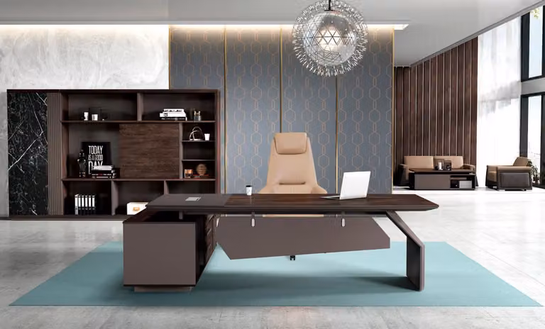 Groß Bürotisch Arbeitstisch Schreibtisch Büromöbel Büro Tisch Braun