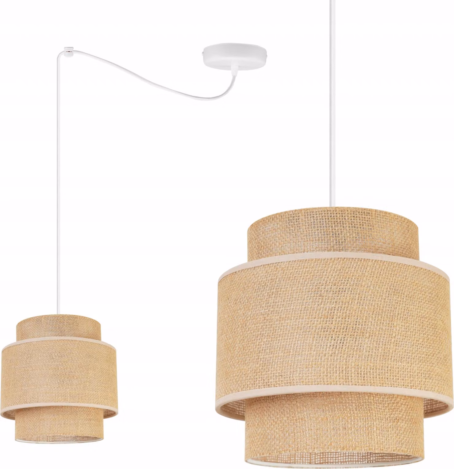 Lampada a sospensione, lampadario da soffitto, paralume, Boho Juta