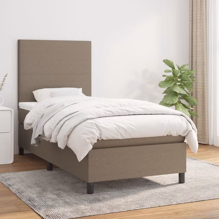 Maison Exclusive - Giroletto a Molle con Materasso Tortora 90x200 cm inTessuto
