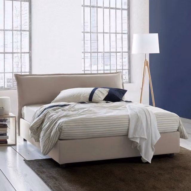 Letto Matrimoniale Andyymion, Letto Matrimoniale Sfoderabile Made in Italy, Grigio Tortora