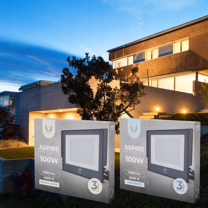 Forever Light Proiettore Proiettore LED ASPIRE illuminazione esterna 100W 11000lm 230V IP66 bianco neutro