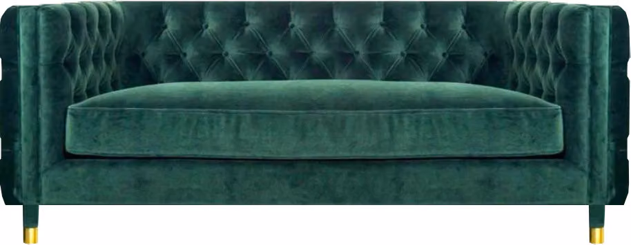 Chesterfield Design Sofa Couch Dreisitze Sitzmöbel Grün Polstermöbel