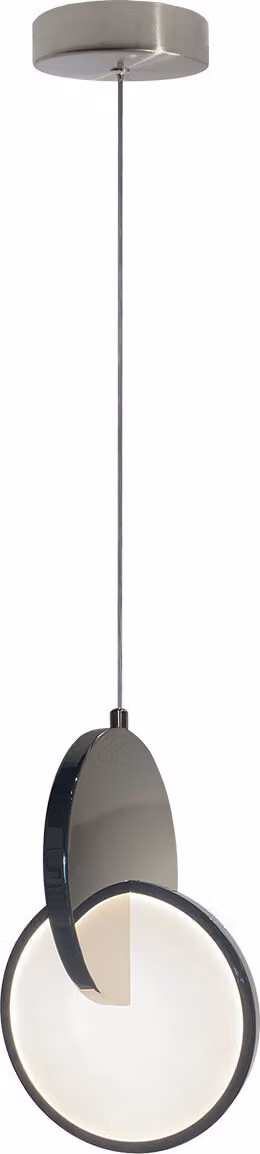 Lampada a sospensione LED CIRCLO cromata bianca 8W Tonalità di bianco 843 lm metallo dim.: 120x18x2 cm IP20 Light Prestige