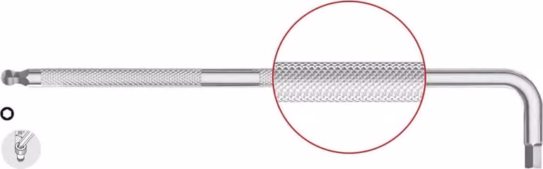 PB Swiss Tools Cacciavite angolare esagonale, lungo, cromato, 10 mm, 234 x 49,5 mm
