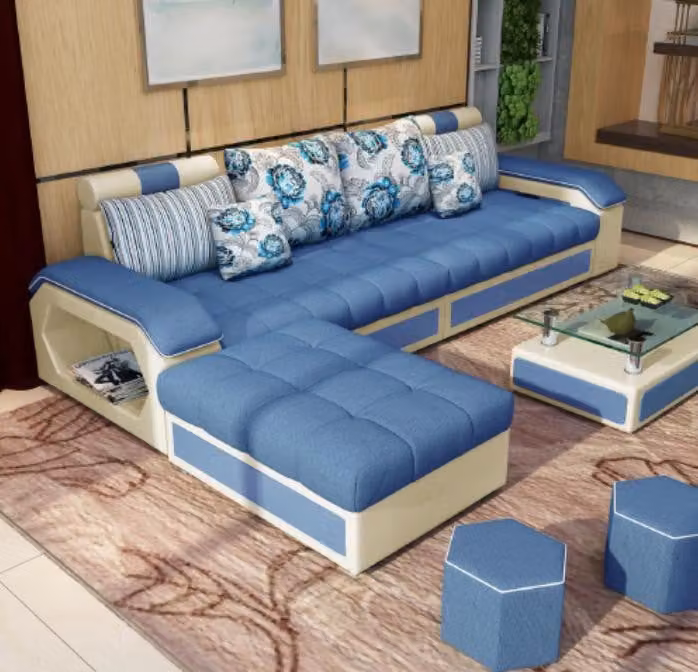 Stoff Ecksofa L-Form Eck Polstersofa Sitz Design Couch Sofas Wohnlandschaft Sofa
