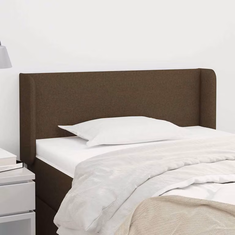 Testiera ad orecchio vidaXL in tessuto marrone scuro L: 83 cm, P: 16 cm, H: 78-88 cm