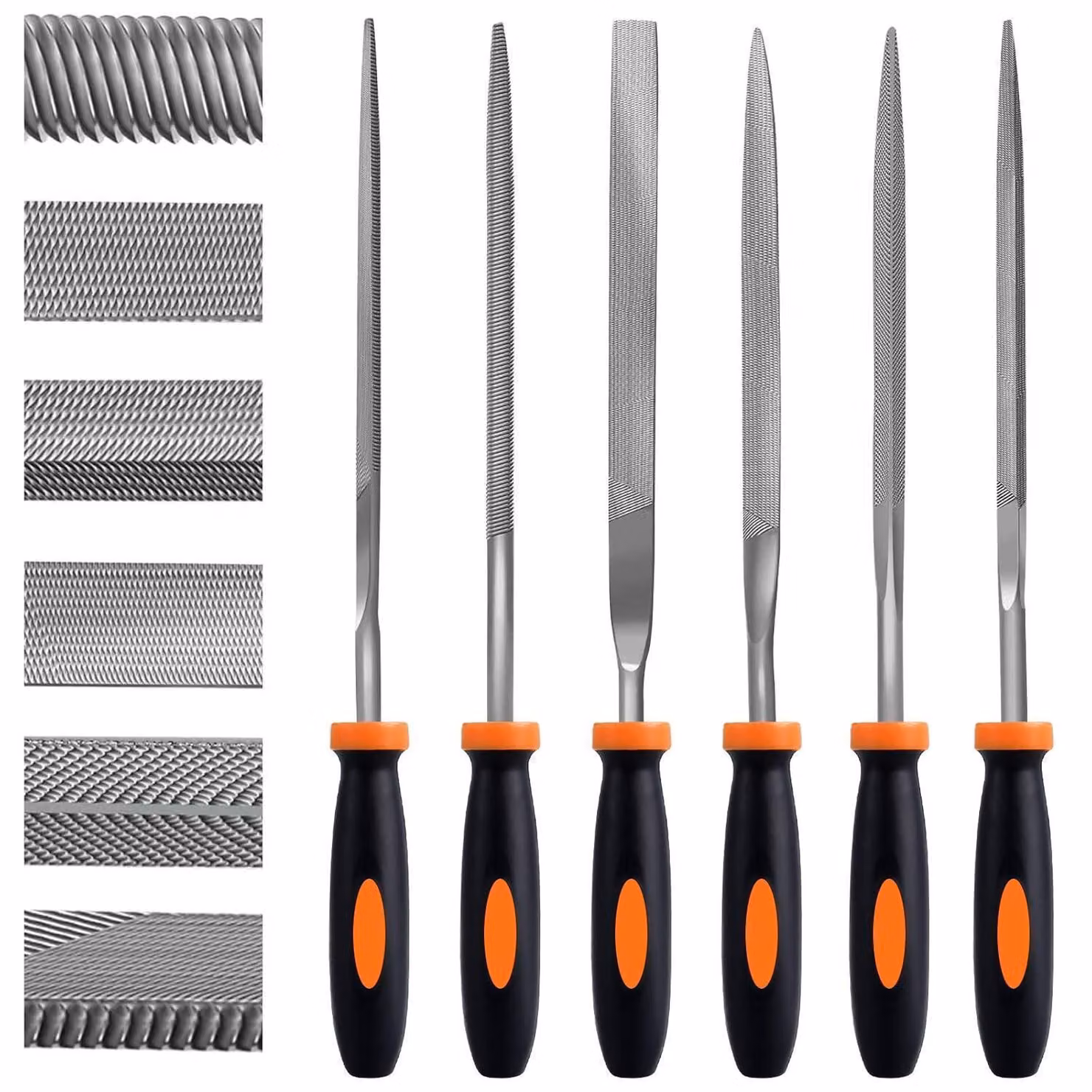Set di 6 lime per officina, adatte per legno, metallo, vetro, Vetroceramica, plastica, Acciaio al carbonio