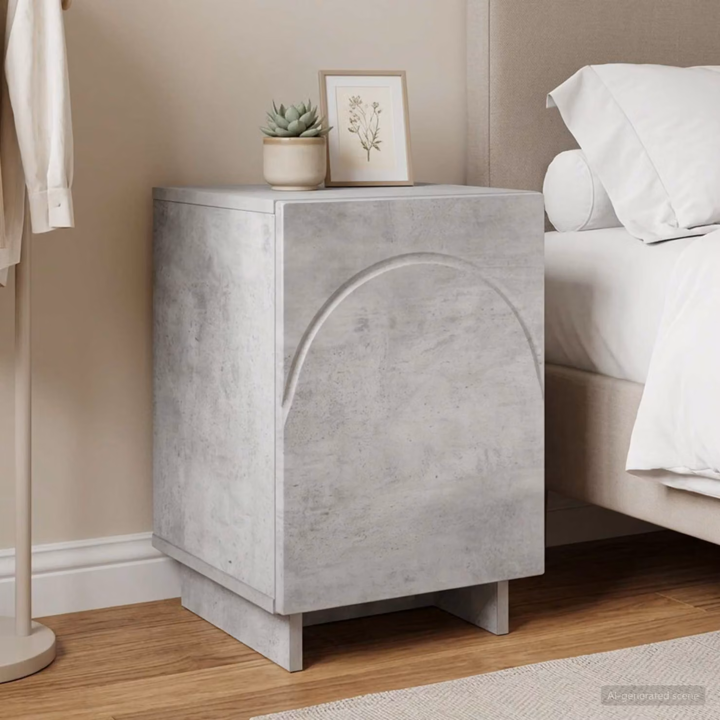 vidaXL Comodino Grigio Cemento 33,5 x 34,5 x 50 cm