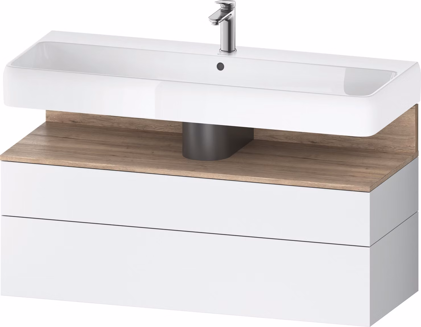 Duravit Collection One Meuble sous-lavabo, 1 tiroir et 1 tiroir, 1190x470x590mm, niche chêne mamelonné, QA4396055180000, QA4396055180000