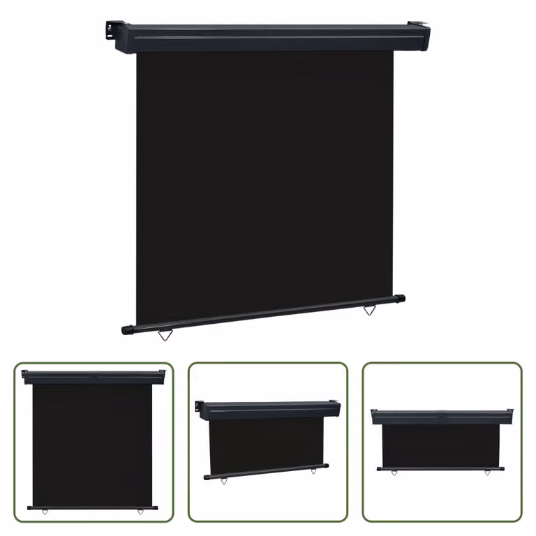 The Living Store Tenda laterale per balcone 165x250 cm Nero