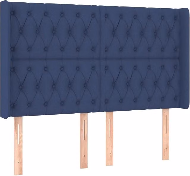 Testiera | Testata ad Orecchio Blu 163x16x118/128 cm in Tessuto
