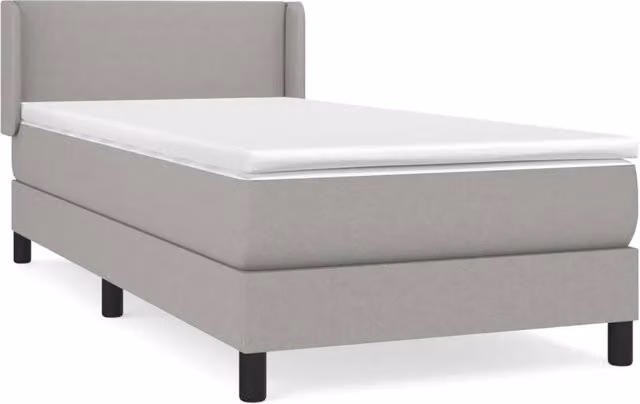 Letto singolo | Letto per adulti | Giroletto a Molle con Materasso Grigio Chiaro100x200 cm Tessuto