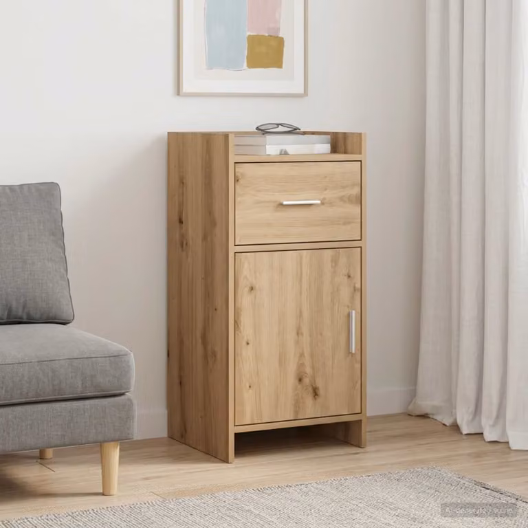 Credenza moderna vidaXL in legno e metallo, colore marrone, L 40 cm x P 36 cm x H 80 cm