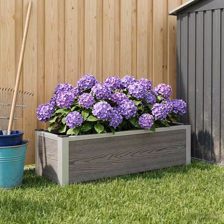 Letto rialzato da giardino vidaXL in WPC e alluminio, Grigio, L: 100 cm, P: 30 cm, H: 22 cm